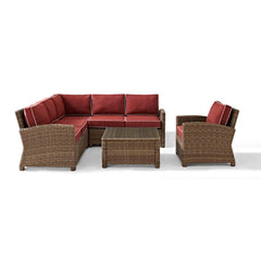 Crosley Bradenton 5pc Outdoor Wicker Sectional Set - KO70021 - The Home Selection