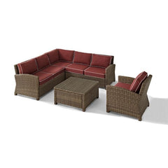 Crosley Bradenton 5pc Outdoor Wicker Sectional Set - KO70021 - The Home Selection