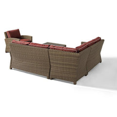 Crosley Bradenton 5pc Outdoor Wicker Sectional Set - KO70021 - The Home Selection