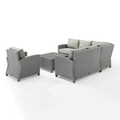 Crosley Bradenton 5pc Outdoor Wicker Sectional Set - KO70021 - The Home Selection