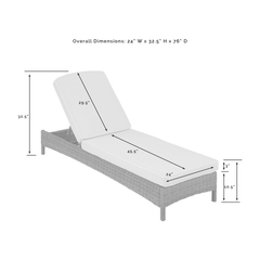 Crosley Bradenton 76 Inch Outdoor Wicker Chaise Lounge - KO70070WB - The Home Selection