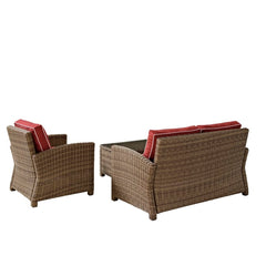 Crosley Bradenton 93 1/4 Inch 3pc Outdoor Wicker Conversation Set - KO70027WB - The Home Selection