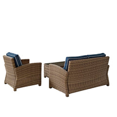 Crosley Bradenton 93 1/4 Inch 3pc Outdoor Wicker Conversation Set - KO70027WB - The Home Selection