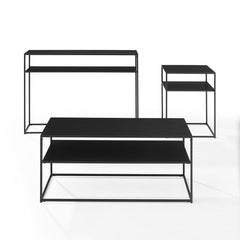 Crosley Braxton 3pc Coffee Table Set Matte-Black - KF14005MB - The Home Selection