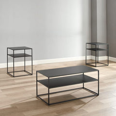 Crosley Braxton 3pc Coffee Table Set Matte-Black - KF14007MB - The Home Selection