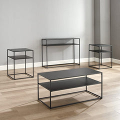 Crosley Braxton 4pc Coffee Table Set Matte-Black - KF14006MB - The Home Selection