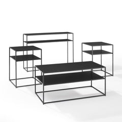 Crosley Braxton 4pc Coffee Table Set Matte-Black - KF14006MB - The Home Selection