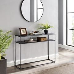 Crosley Braxton Console Table Matte-Black - CF1400 - The Home Selection