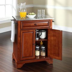Crosley Cambridge 31 Inch Stainless Steel Top Portable Kitchen Island/Cart - KF30022B - The Home Selection