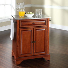 Crosley Cambridge 31 Inch Stainless Steel Top Portable Kitchen Island/Cart - KF30022B - The Home Selection