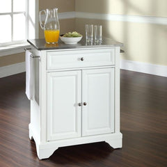 Crosley Cambridge 31 Inch Stainless Steel Top Portable Kitchen Island/Cart - KF30022B - The Home Selection