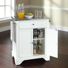 Crosley Cambridge 31 Inch Stainless Steel Top Portable Kitchen Island/Cart - KF30022B - The Home Selection