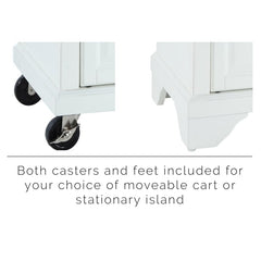 Crosley Cambridge 31 Inch Stainless Steel Top Portable Kitchen Island/Cart - KF30022B - The Home Selection