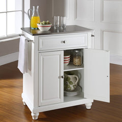 Crosley Cambridge 31 Inch Stainless Steel Top Portable Kitchen Island/Cart - KF30022D - The Home Selection