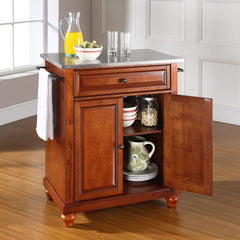 Crosley Cambridge 31 Inch Stainless Steel Top Portable Kitchen Island/Cart - KF30022D - The Home Selection