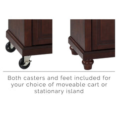 Crosley Cambridge 51.50 Inch Granite Top Full Size Kitchen Island/Cart- KF30004D - The Home Selection