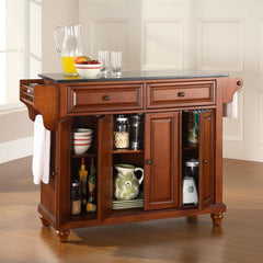 Crosley Cambridge 51.50 Inch Granite Top Full Size Kitchen Island/Cart- KF30004D - The Home Selection