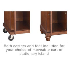 Crosley Cambridge 51.50 Inch Granite Top Full Size Kitchen Island/Cart- KF30004D - The Home Selection