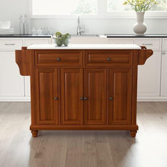 Crosley Cambridge 51.50 Inch Granite Top Full Size Kitchen Island/Cart - KF30005D - The Home Selection