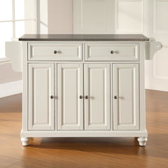 Crosley Cambridge 51.50 Inch Stainless Steel Top Full Size Kitchen Island/Cart - KF30002D - The Home Selection