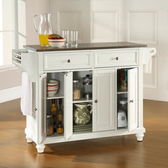 Crosley Cambridge 51.50 Inch Stainless Steel Top Full Size Kitchen Island/Cart - KF30002D - The Home Selection