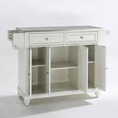 Crosley Cambridge 51.50 Inch Stainless Steel Top Full Size Kitchen Island/Cart - KF30002D - The Home Selection