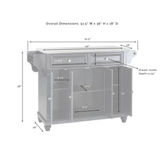 Crosley Cambridge 51.50 Inch Stainless Steel Top Full Size Kitchen Island/Cart - KF30002D - The Home Selection