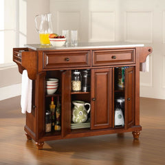 Crosley Cambridge 51.50 Inch Stainless Steel Top Full Size Kitchen Island/Cart - KF30002D - The Home Selection