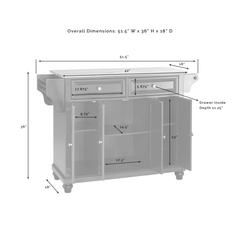 Crosley Cambridge 51.50 Inch Wood Top Full Size Kitchen Island/Cart - KF30001D - The Home Selection