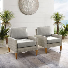 Crosley Capella 2pc Outdoor Wicker Chair Set - CO7168 - The Home Selection