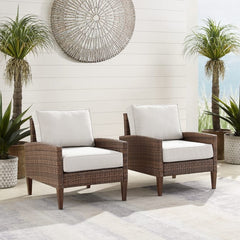 Crosley Capella 2pc Outdoor Wicker Chair Set - CO7168 - The Home Selection