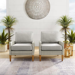 Crosley Capella 2pc Outdoor Wicker Chair Set - CO7168 - The Home Selection