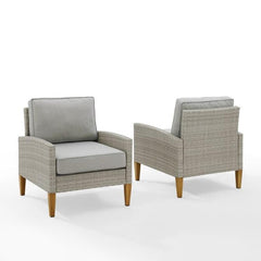 Crosley Capella 2pc Outdoor Wicker Chair Set - CO7168 - The Home Selection
