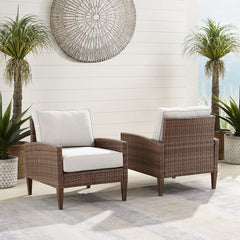 Crosley Capella 2pc Outdoor Wicker Chair Set - CO7168 - The Home Selection