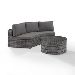 Crosley Catalina 83 Inch 2pc Outdoor Wicker Sectional Set - KO70034 - The Home Selection