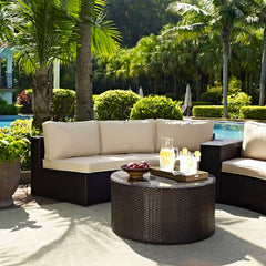 Crosley Catalina 83 Inch 2pc Outdoor Wicker Sectional Set - KO70034 - The Home Selection