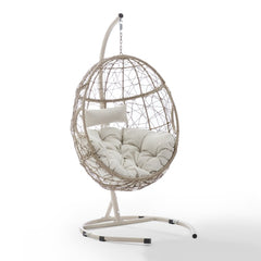 Crosley Cleo Indoor/Outdoor 42 Inch Wicker Hanging Egg Chair Sand - KO70230LB - The Home Selection