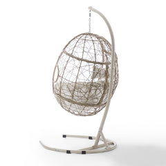 Crosley Cleo Indoor/Outdoor 42 Inch Wicker Hanging Egg Chair Sand - KO70230LB - The Home Selection