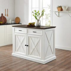 Crosley Clifton Kitchen Island Distressed-White - KF30070BR-WH - The Home Selection
