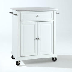 Crosley Compact 31 Inch Stainless Steel Top Kitchen Cart - KF30022E - The Home Selection
