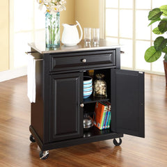 Crosley Compact 31 Inch Stainless Steel Top Kitchen Cart - KF30022E - The Home Selection