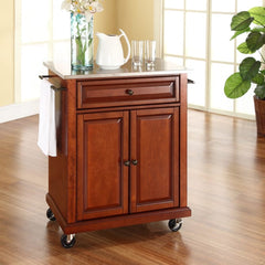 Crosley Compact 31 Inch Stainless Steel Top Kitchen Cart - KF30022E - The Home Selection
