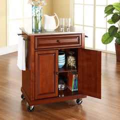 Crosley Compact 31 Inch Stainless Steel Top Kitchen Cart - KF30022E - The Home Selection