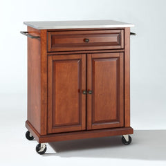 Crosley Compact 31 Inch Stainless Steel Top Kitchen Cart - KF30022E - The Home Selection