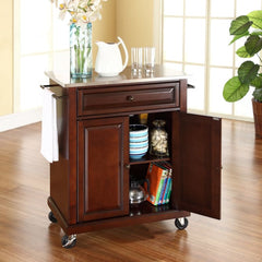 Crosley Compact 31 Inch Stainless Steel Top Kitchen Cart - KF30022E - The Home Selection