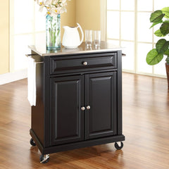 Crosley Compact 31 Inch Stainless Steel Top Kitchen Cart - KF30022E - The Home Selection