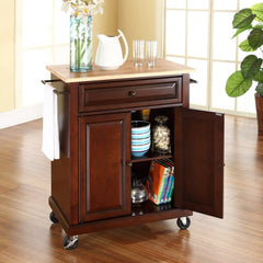 Crosley Compact 31 Inch Wood Top Kitchen Cart - KF30021E - The Home Selection
