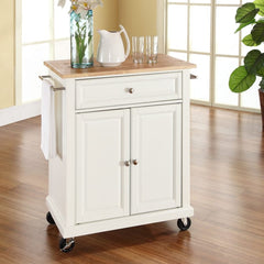 Crosley Compact 31 Inch Wood Top Kitchen Cart - KF30021E - The Home Selection