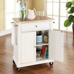 Crosley Compact 31 Inch Wood Top Kitchen Cart - KF30021E - The Home Selection