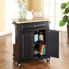 Crosley Compact 31 Inch Wood Top Kitchen Cart - KF30021E - The Home Selection